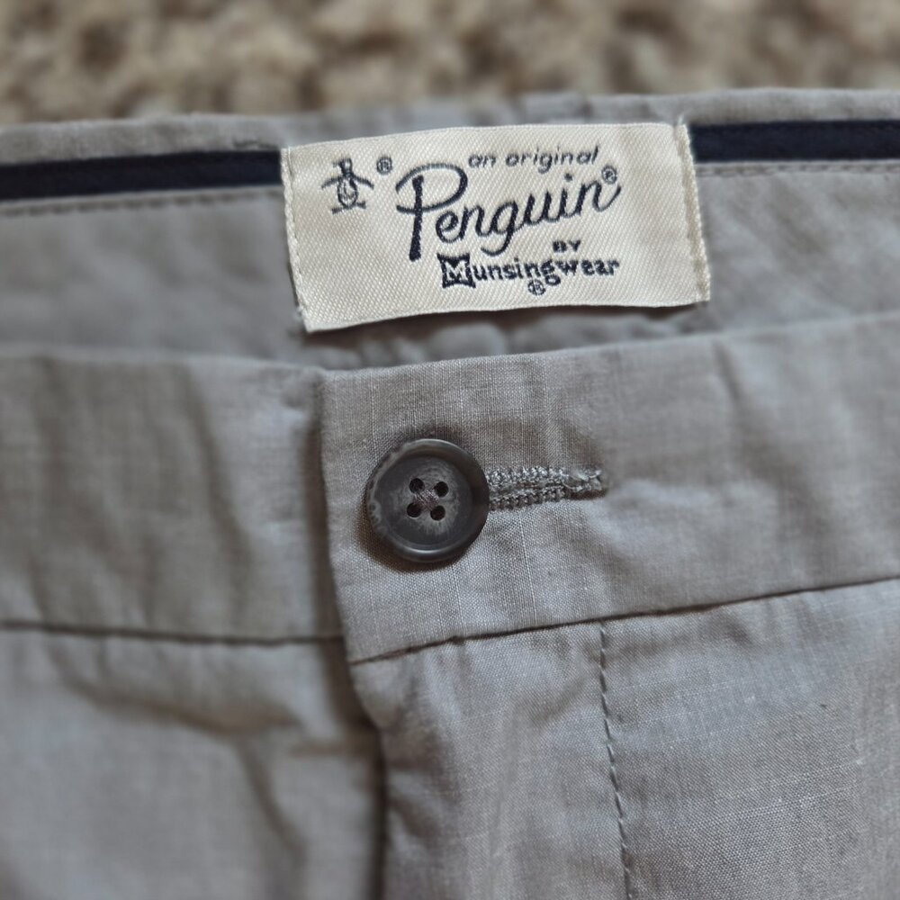 NWT Penguin Original Men's Slim Fit Pant 38X32 100% Cotton Gray Preppy New - Picture 5 of 5